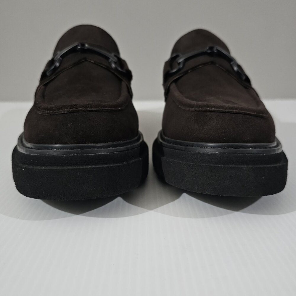 Sofft Satara Chunky Horsebit Loafer Lug Sole Chocolate Brown Suede Size 9.5 - Picture 4 of 12
